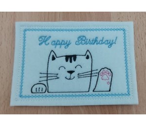 Stickdatei - Doodle Happy Cat Gucker Doodle Appli winkend